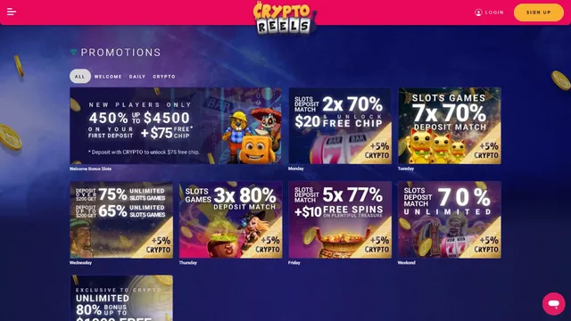 cryptoreels casino promotions