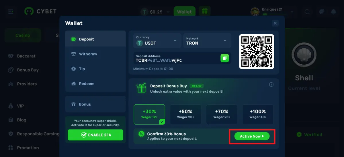 cybet casino bonus activation icon