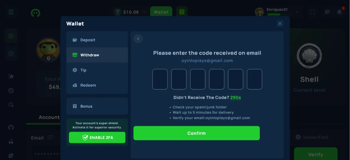 cybet casino withdrawal confirmation icon