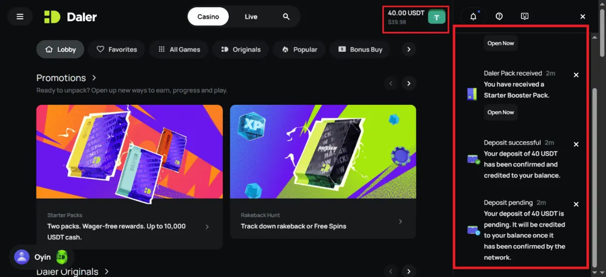 daler casino deposit 2 icon