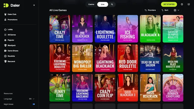 daler casino live games