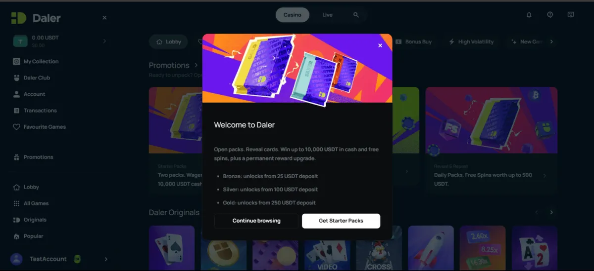 daler casino welcome page icon