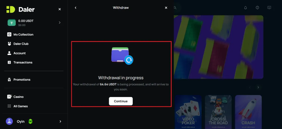daler casino withdrawal 2 icon