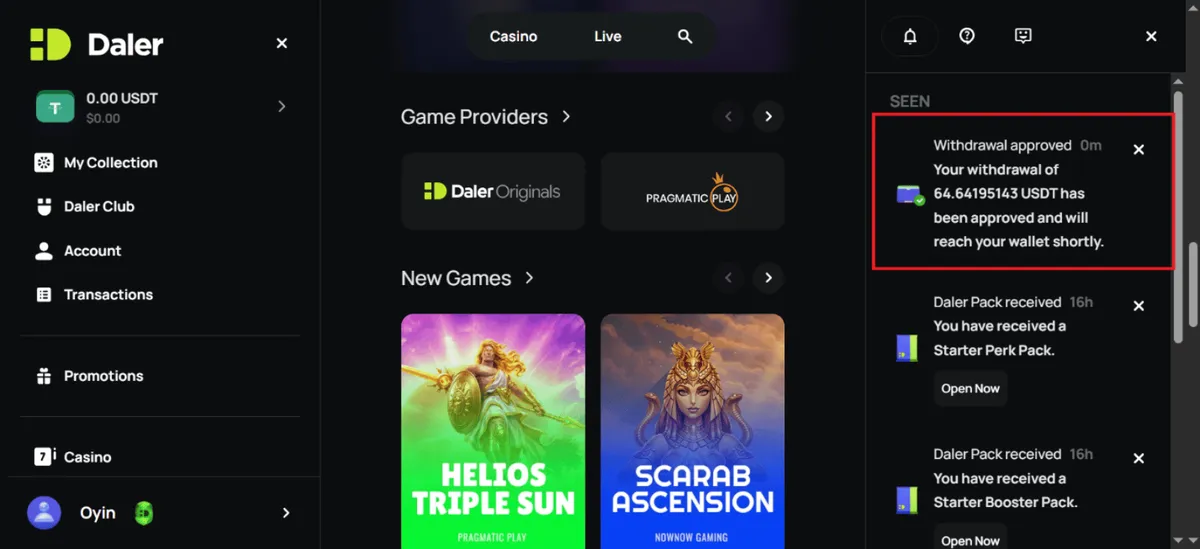 daler casino withdrawal 3 icon