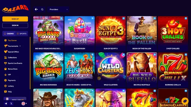 dazard casino games