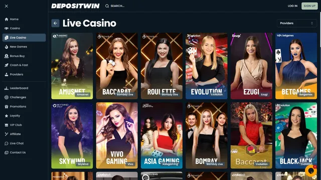 depositwin casino live games