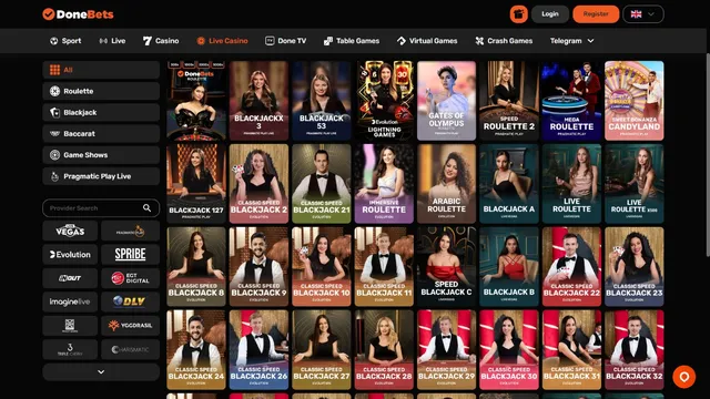 donebets casino live games