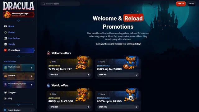 dracula casino promotions