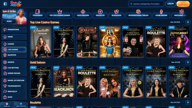 dudespin casino live games