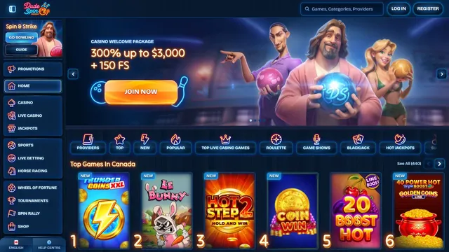 dudespin casino website screen