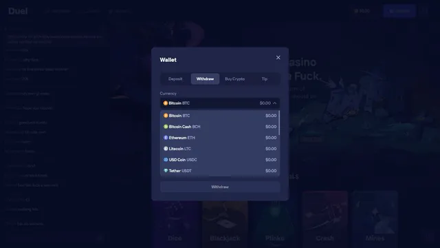 duel casino payments