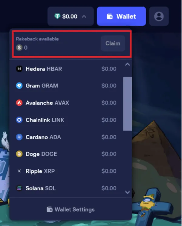 duel casino rakeback bonus icon
