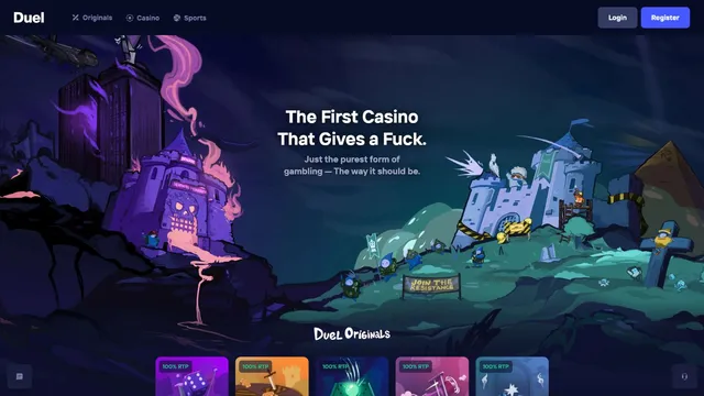 duel casino website screen