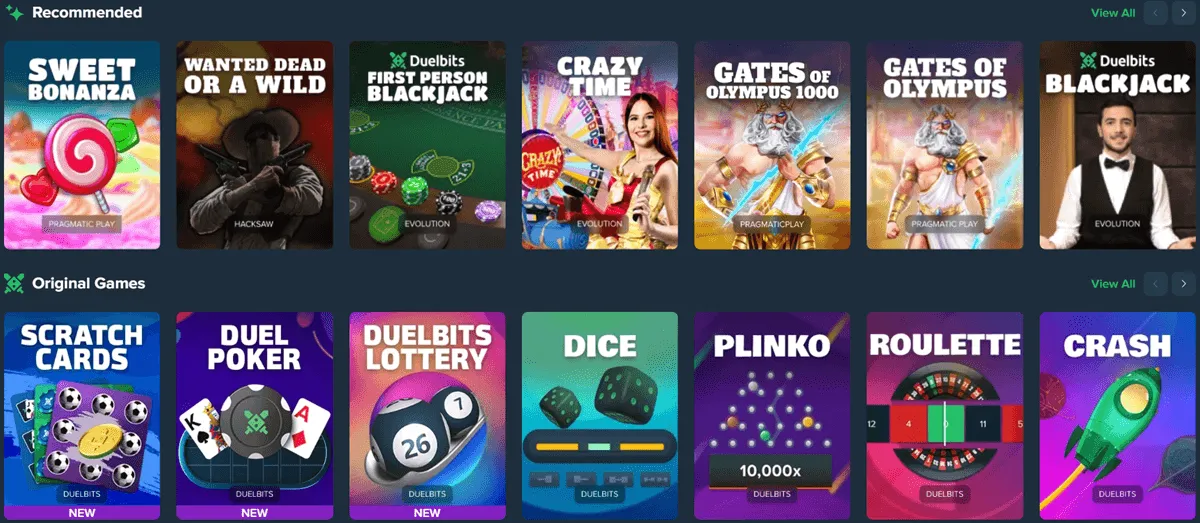 duelbits casino games