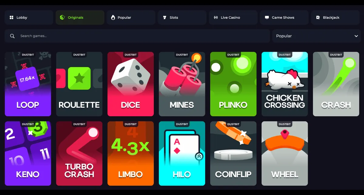 dustbit casino originals icon