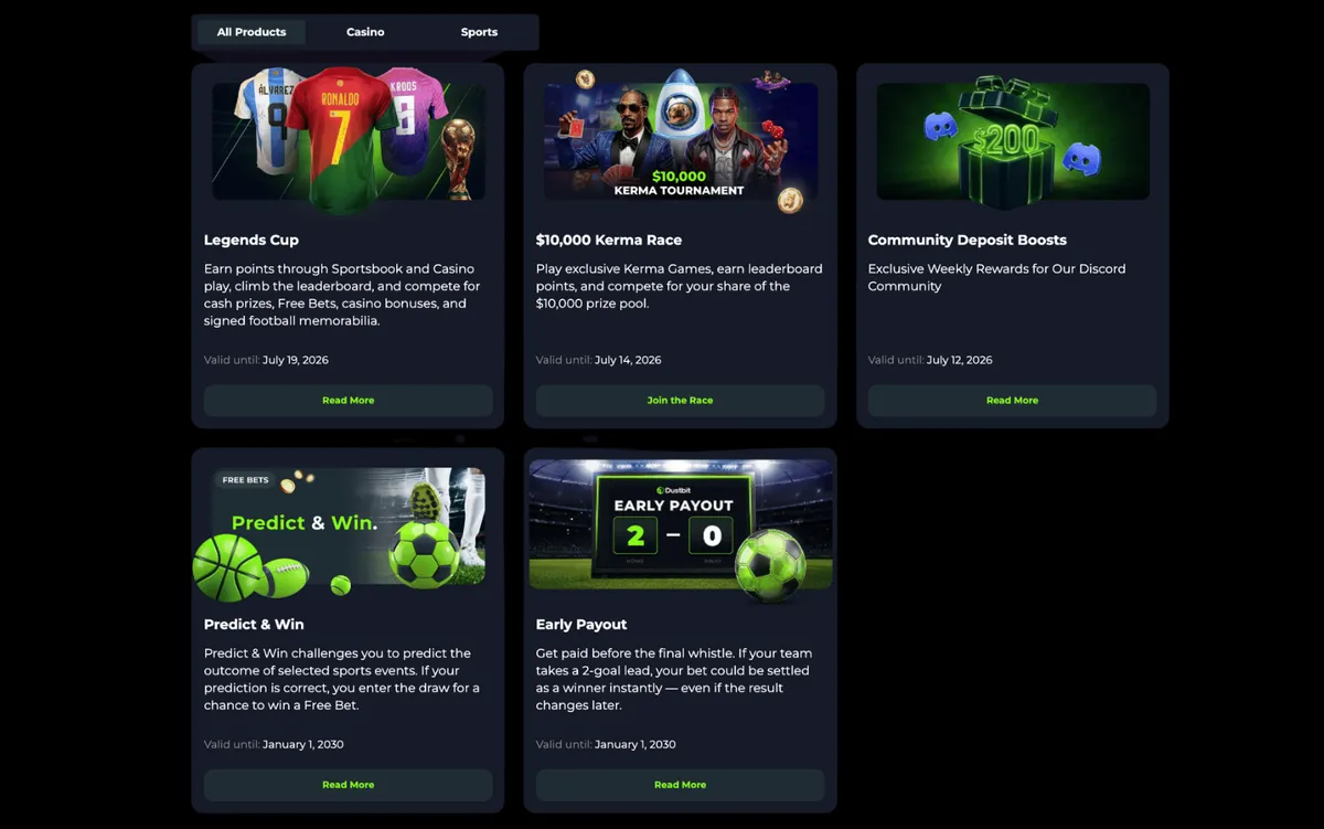 dustbit casino promotions icon