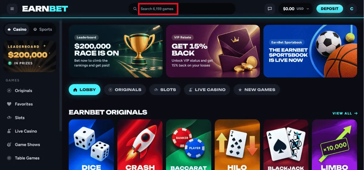 earnbet casino gameplay 1 icon