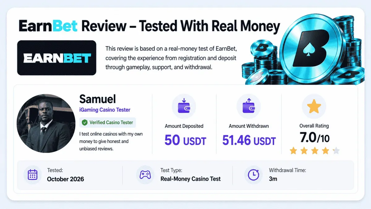 earnbet casino test details