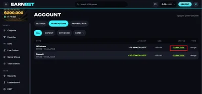 earnbet casino withdrawal 3 icon