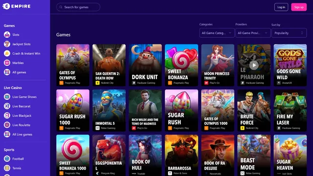 empire casino games