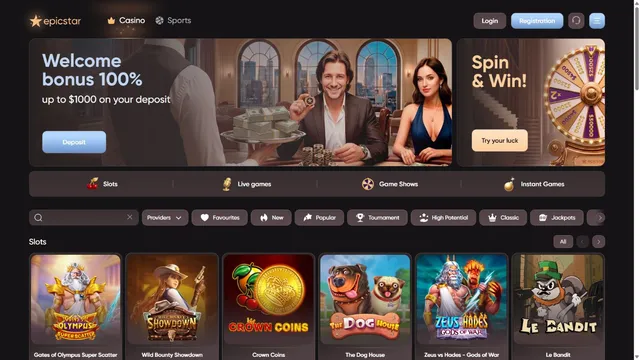 epicstar casino website screen