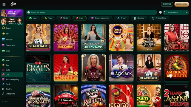 eva casino live games