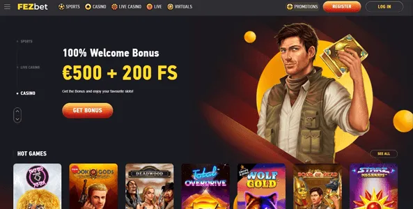 fezbet casino website screen