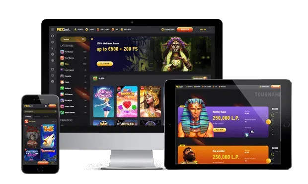 fezbet casino website screens