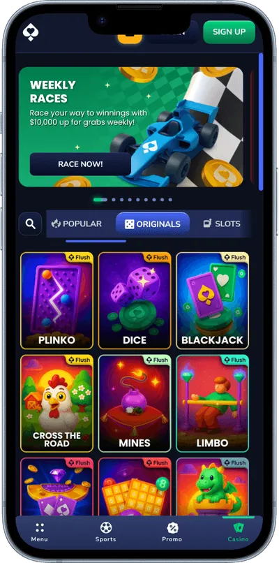 flush casino phone top games