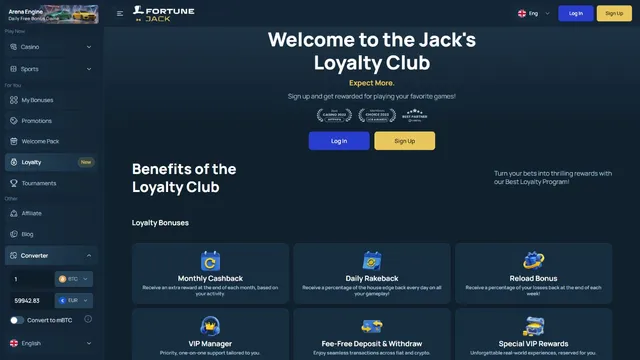 fortunejack casino loyalty program