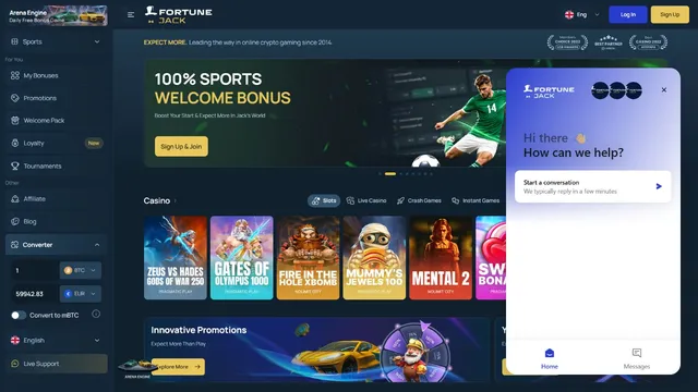 fortunejack casino support