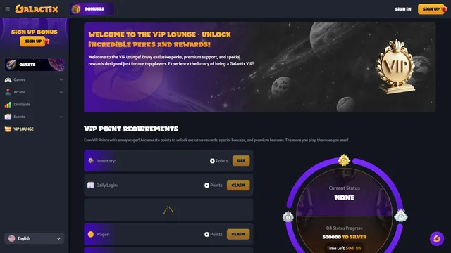 galactix casino vip club