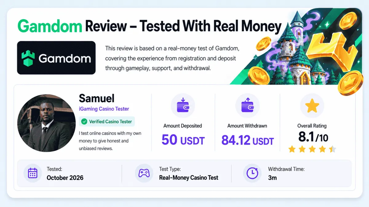 gamdom casino test details