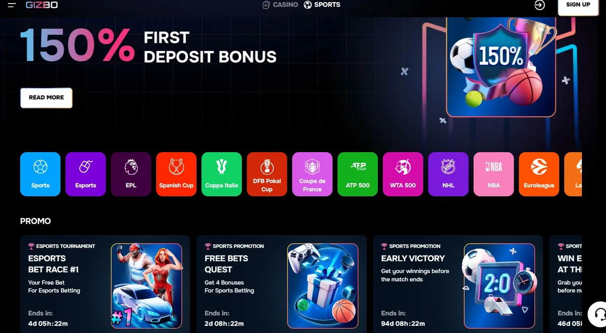 gizbo casino sports betting