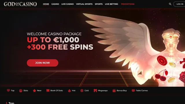 godofcasino website screen