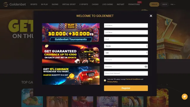 goldenbet casino registration