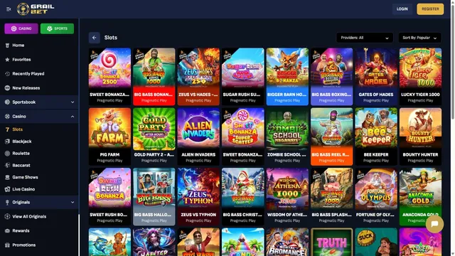 grailbet casino games