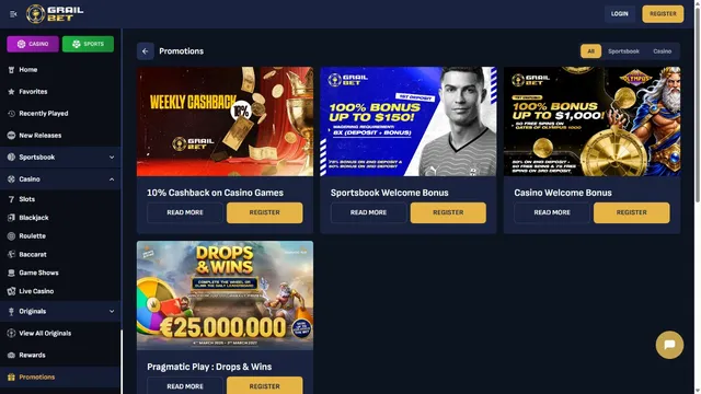 grailbet casino promotions