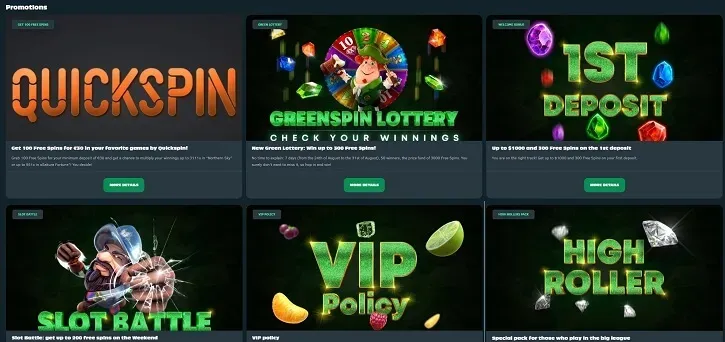 greenspin casino promotions
