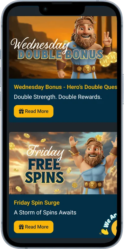 hercules casino phone screen promo