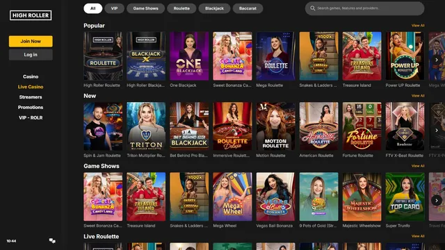 highroller v2 casino live games