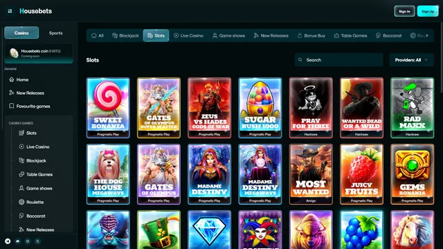 housebets casino games