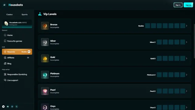 housebets casino vip club