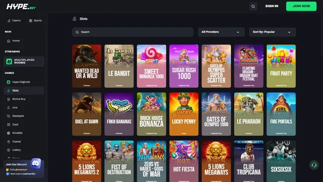 hype casino games