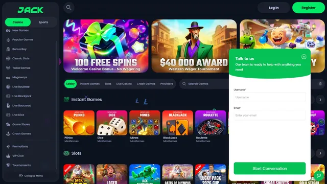 jack casino support