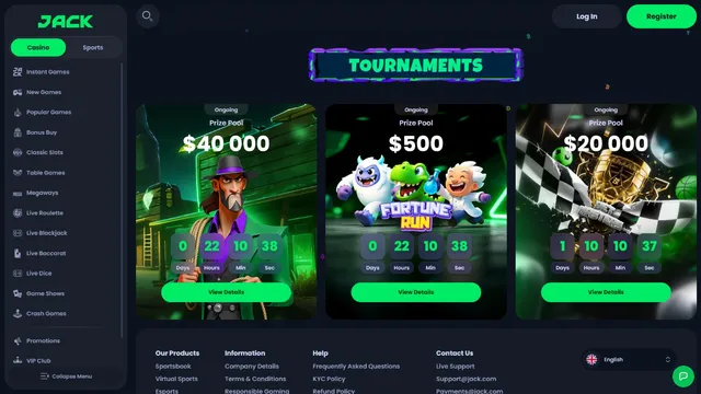 jack casino tournaments