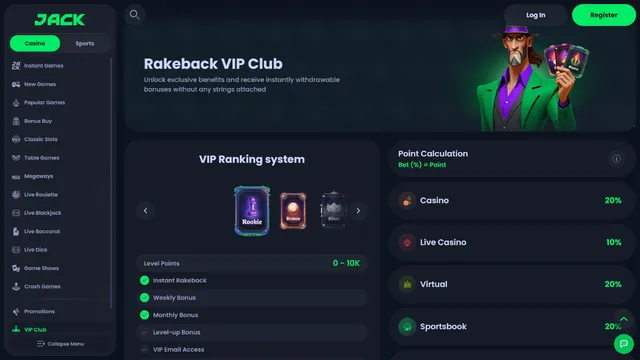 jack casino vip club