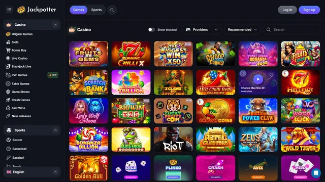 jackpotter casino games