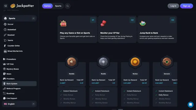 jackpotter casino loyalty program