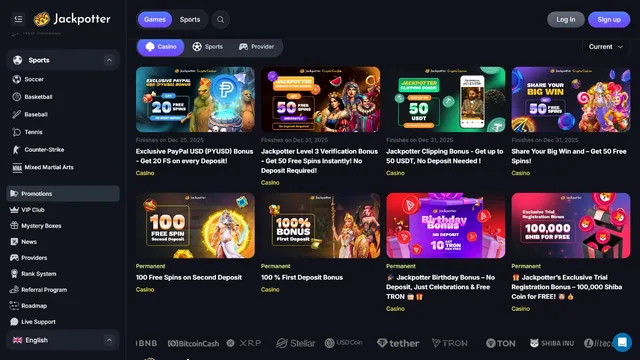 jackpotter casino promotions